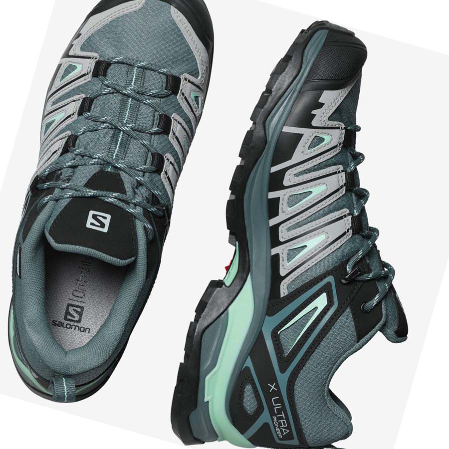 Tenis Senderismo Salomon WoX ULTRA PIONEER CLIMASALOMON™ WATERPROOF Mujer Verdes | MX 2794AHK